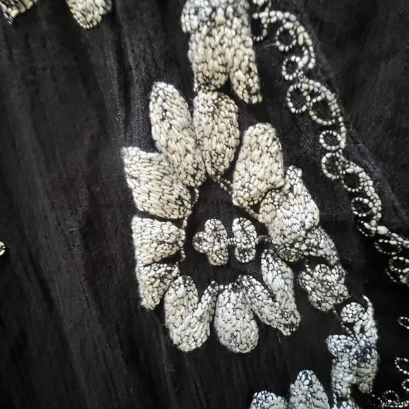 Free People Black Dress with White Embroidery - Picture 5 of 5